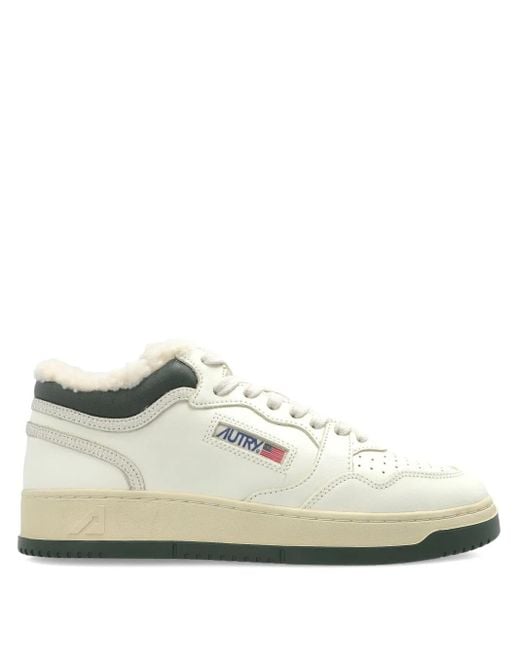 Autry White Sneakers Mit Shearling-Futter