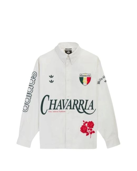 Willy Chavarria White X Adidas Logo-Print Shirt