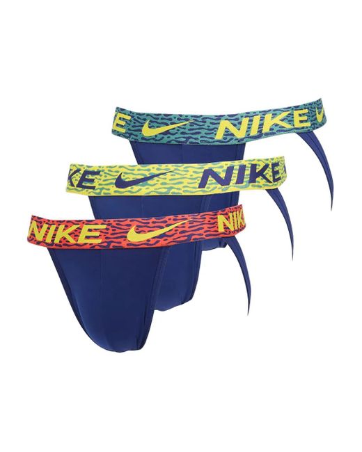 Nike Blue Jock Strap Briefs (Pack Of Three) for men