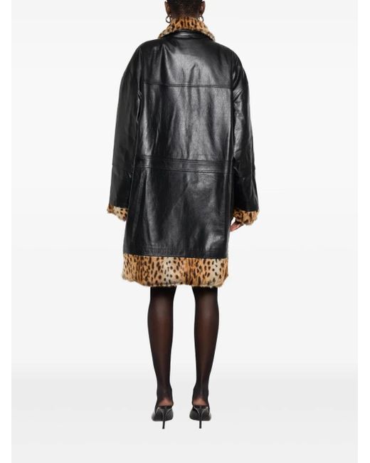 Martine Rose Black Leather Coat