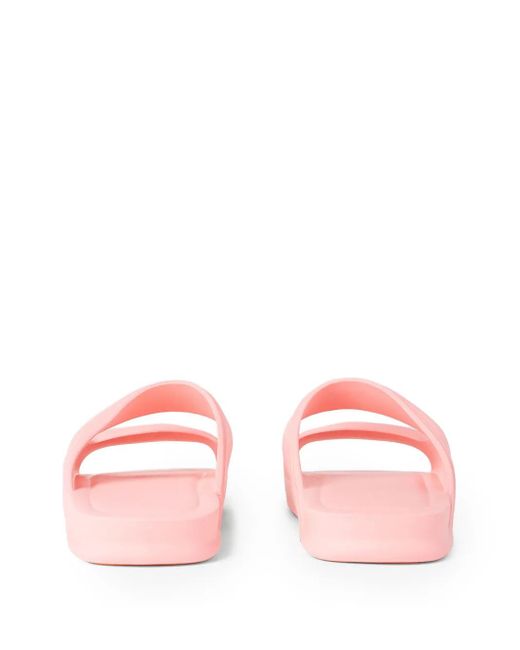 Melissa Pink Double-Strap Square-Toe Slides