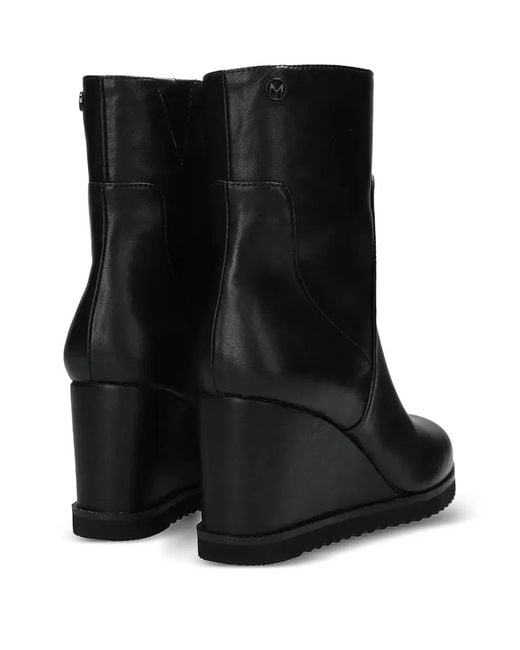 Mexx Black Wedge Zip Boots