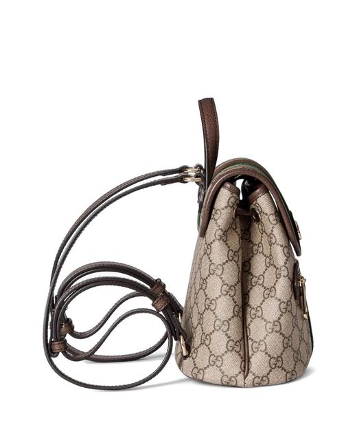 Gucci Brown Mini Ophidia Gg-Monogram Backpack