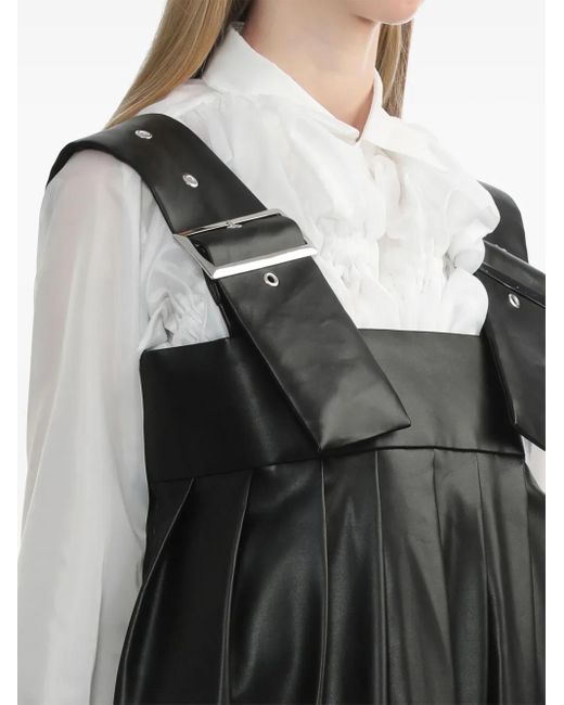 Robe Mi-Longue En Cuir Artificiel Comme des Garçons en coloris Black