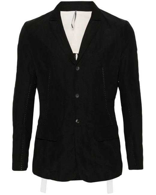 Masnada Black Contrast-Stitching Single-Breasted Blazer for men