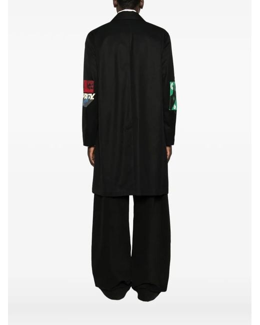 Undercover Black Manteau À Patch Graphique Et Boutonnage Simple for men