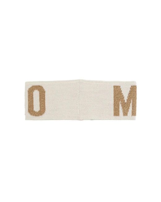 Moschino Natural Logo-Intarsia Knit Headband