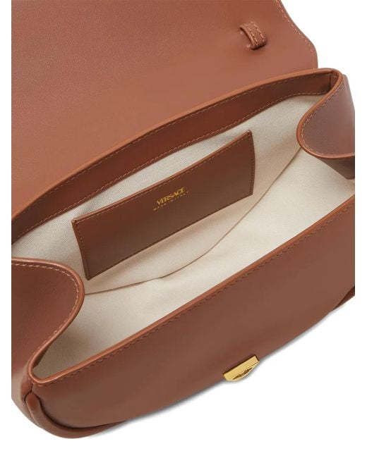 Versace Brown Virtus Leather Shoulder Bag