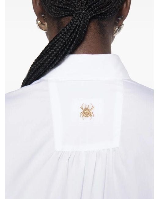 Trame Auree White Alissa Pleated-Bib Shirt