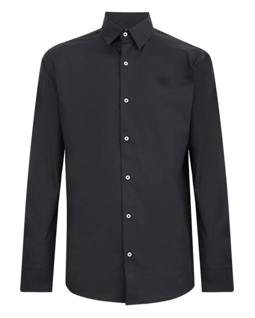 FAMILY FIRST Blue Embroidered Shirt for men