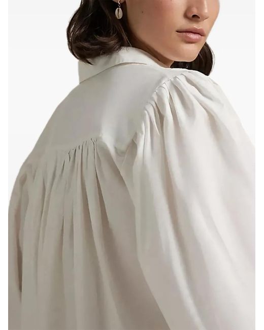 Polo Ralph Lauren White Balloon-Sleeve Blouse