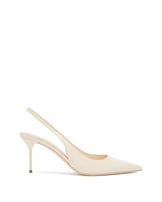 Paris Texas White Lidia Slingback Pointed Pumps
