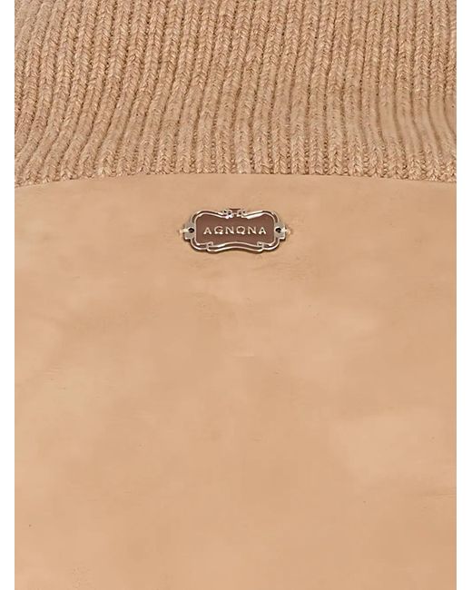 Agnona Natural Suede-Panelled Ribbed-Knit Jacket for men