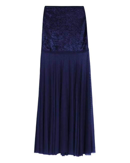 X Astrid panelled maxi skirt Amir Slama de color Blue