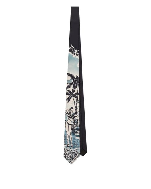 Dolce & Gabbana White Pin-Up Silk Tie for men