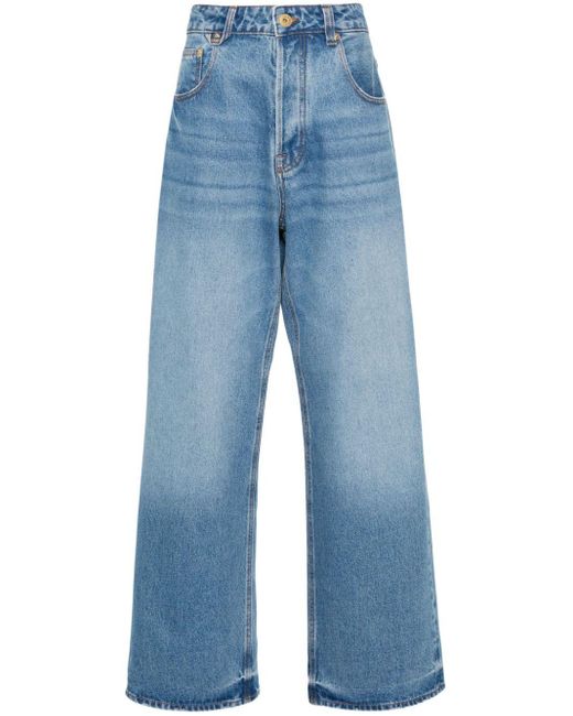 Jacquemus Mid Waist Jeans Met Wijde Pijpen in het Blue