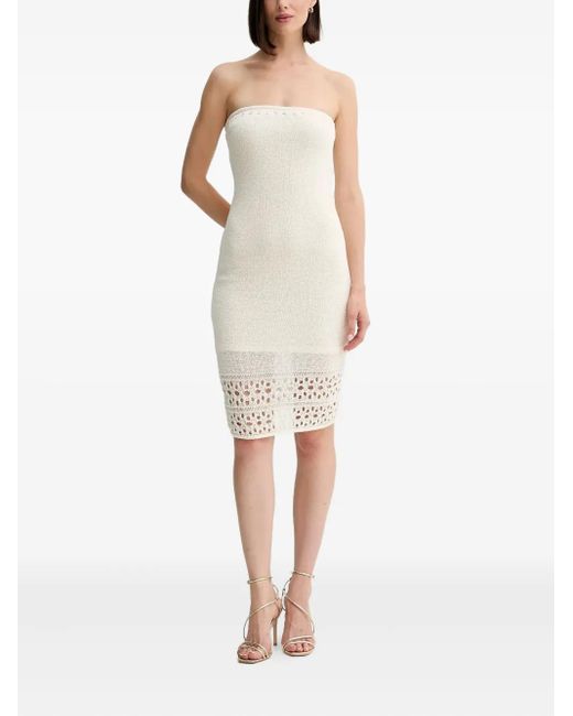 Guess Women's White Leah Strapless Midi Dress