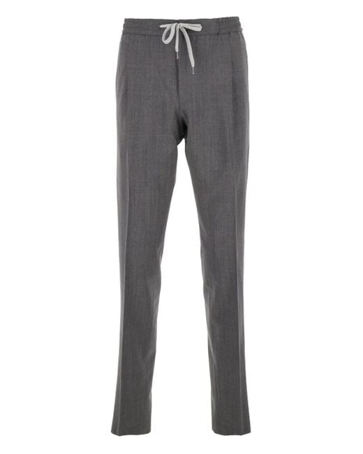 PT Torino Gray Drawstring-Waist Trousers for men
