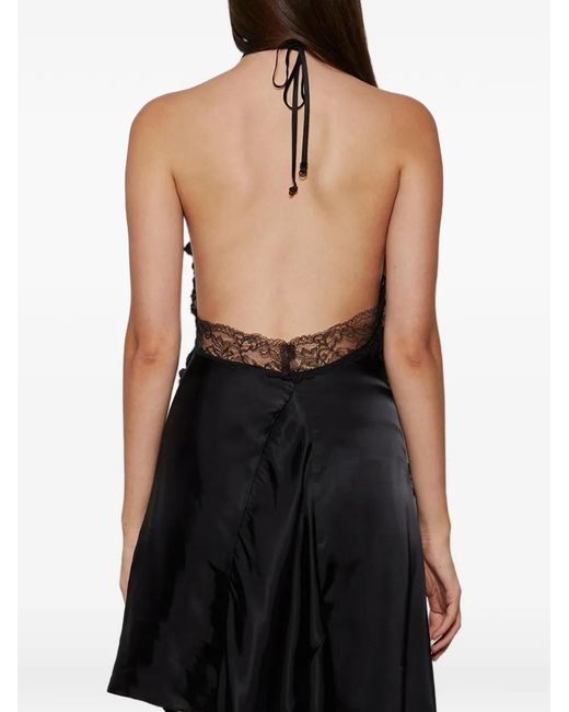 Vetements Black Lace-Detailed Asymmetric Dress