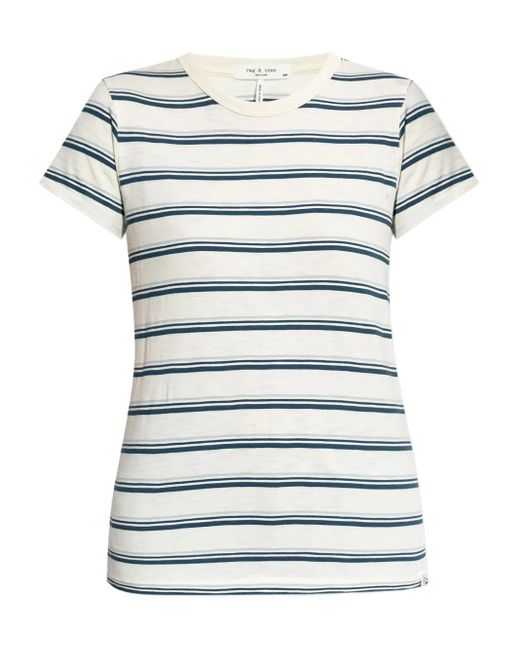 Rag & Bone Gray Striped Crew-Neck T-Shirt