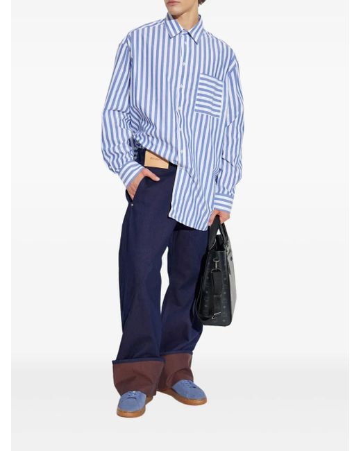 J.W. Anderson Blue Striped Button-Up Shirt for men
