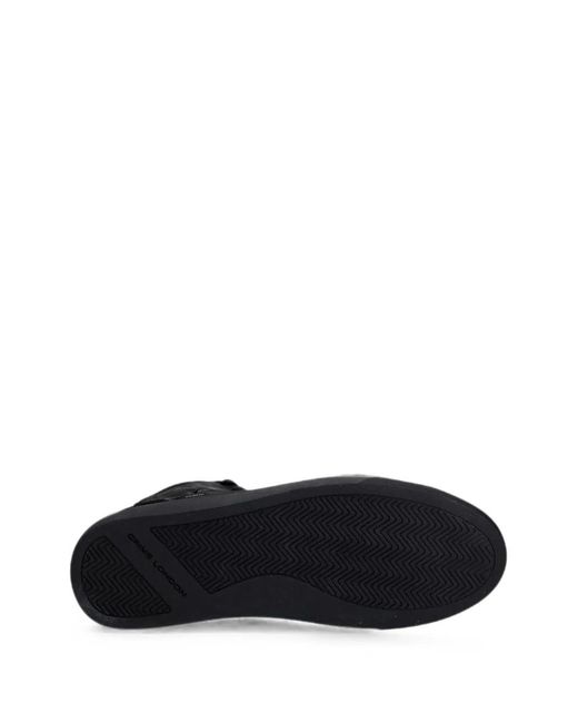 Crime London Black High-Top Side-Zip Sneakers for men