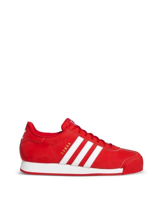 Adidas Red Samoa Stripe Sneakers for men