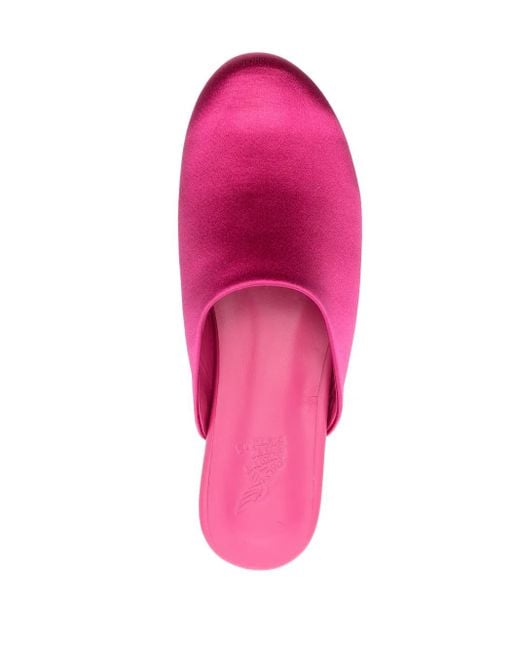 Ancient Greek Sandals Pink Satin Slippers