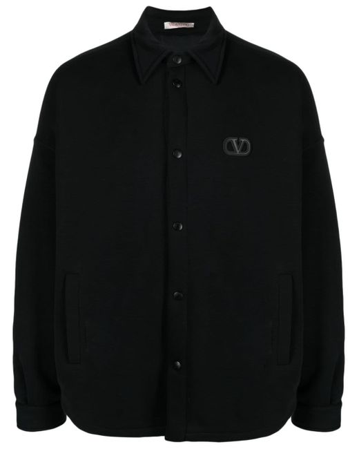 Valentino Garavani Black Padded Jersey Shirt Jacket for men