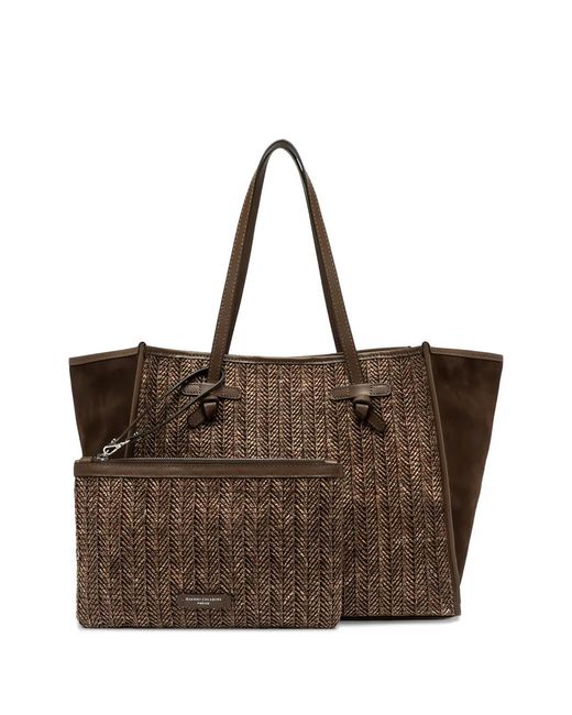 Gianni Chiarini Brown Marcella Woven-Effect Tote Bag