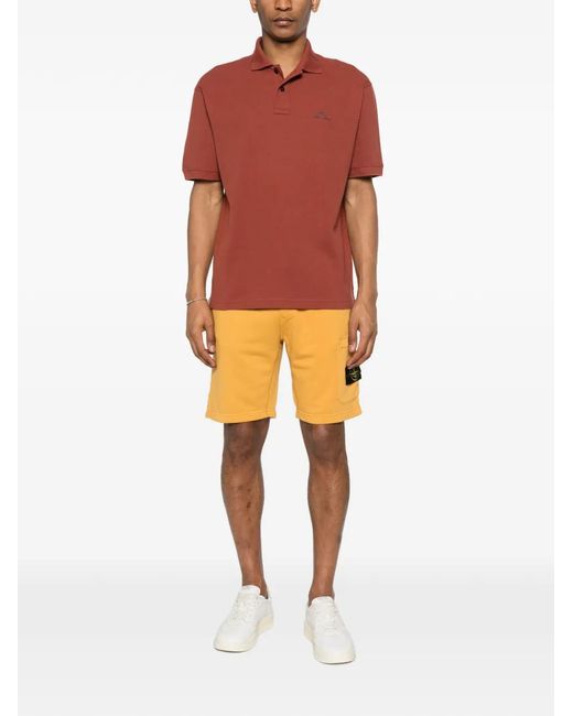 Stone Island Yellow 6200011 Organic Cotton Fleece Shorts for men