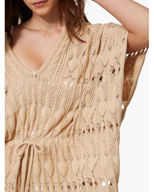 Twinset Natural Gehäkelter Kaftan