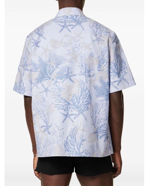 Versace Hemd mit grafischem Print in Blue für Herren