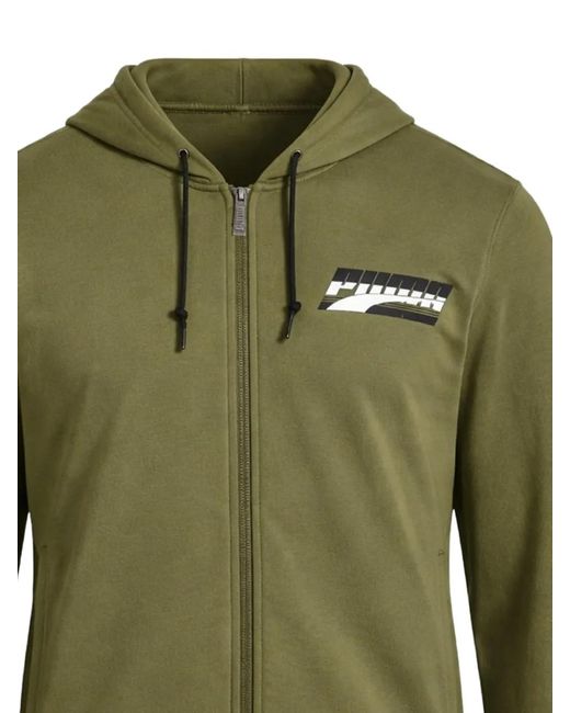 PUMA Green Graphic Hooded Jacket for men