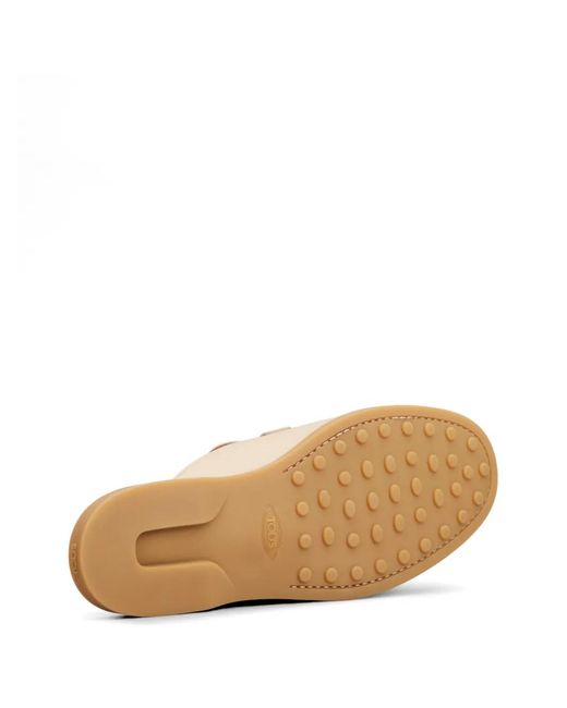 Tod's White Mules En Cuir