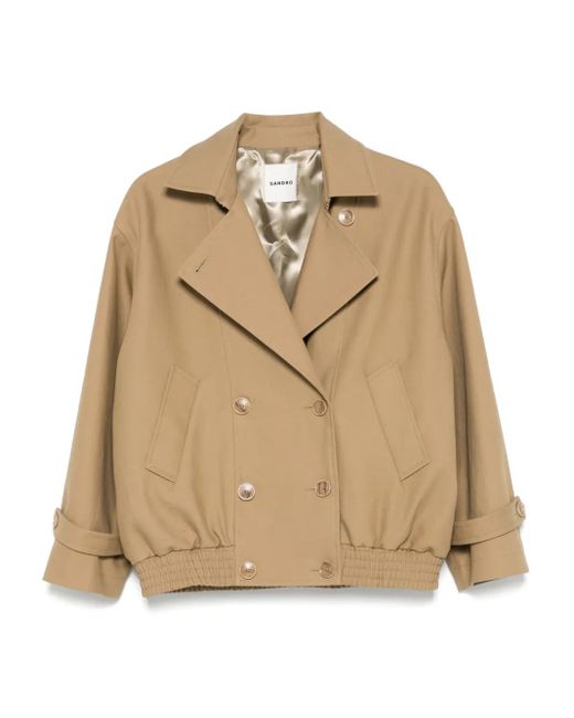 Sandro Korte Trenchcoat in het Natural