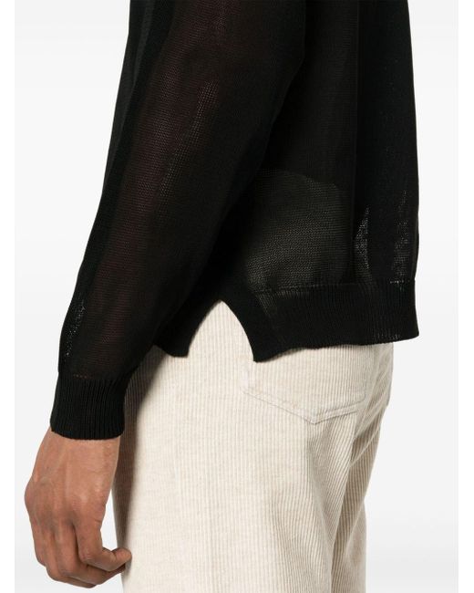 Maglione semi trasparente di Roberto Collina in Black da Uomo