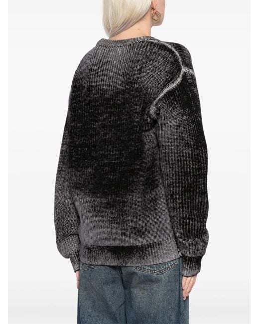 R13 Black Reverse-Printed Wool Jumper