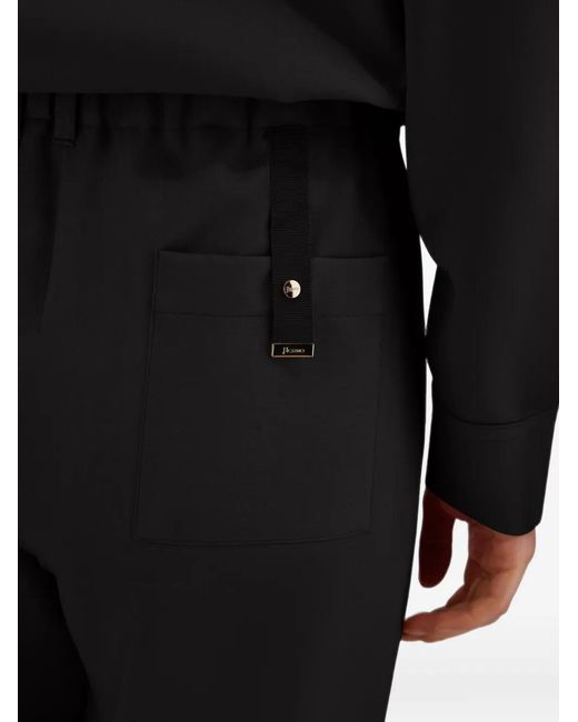 Herno Black Pleated Twill Tailored Trousers