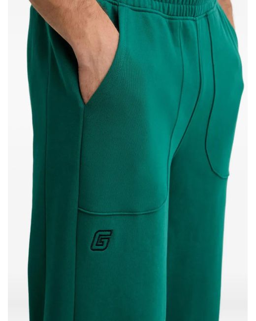 Guess Green Logo-Detail Panelled Trousers for men