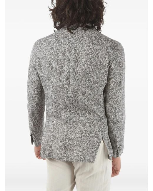 Corneliani Gray Printed Single-Breasted Jacket for men