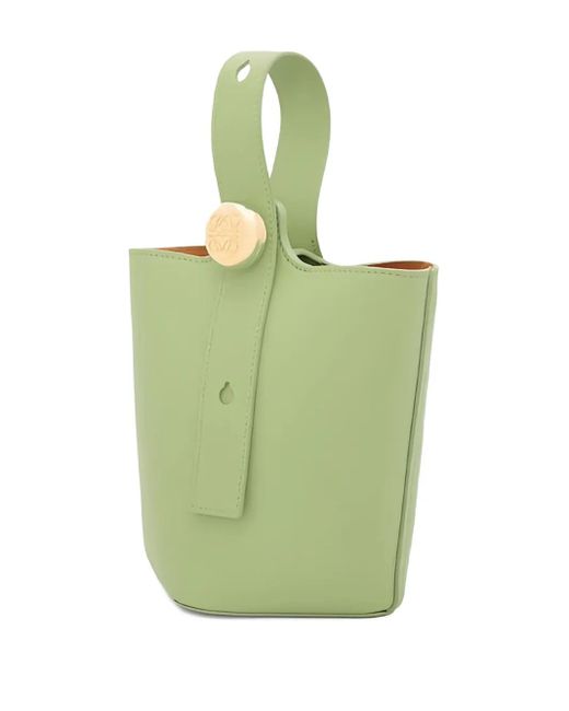Loewe Pebble バケットバッグ ミニ Green