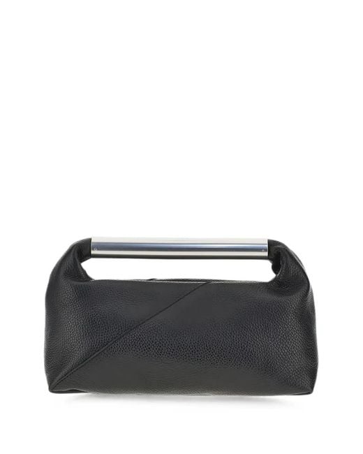 MM6 by Maison Margiela Black Japanese Metal-Handle Tote Bag