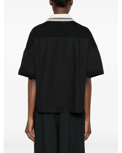 Marc Ellis Black Logo-Patch Polo Shirt