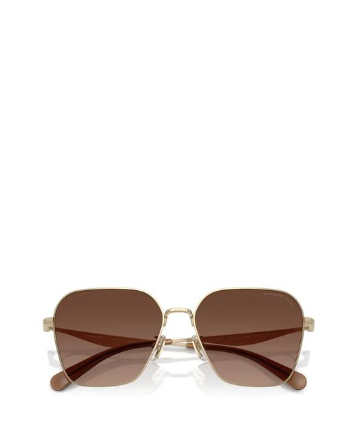 COACH Brown Geometric-Frame Sunglasses