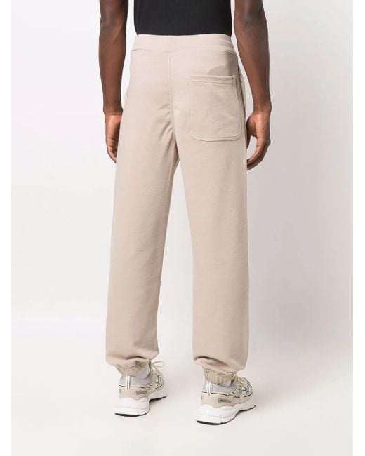 MSGM Natural Logo-Print Cotton Track Trousers for men