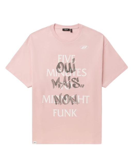 メンズ FIVE CM スローガン Tシャツ Pink