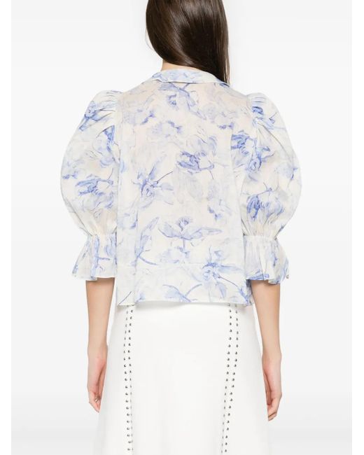 Maje White Bluse Mit Blumen-Print