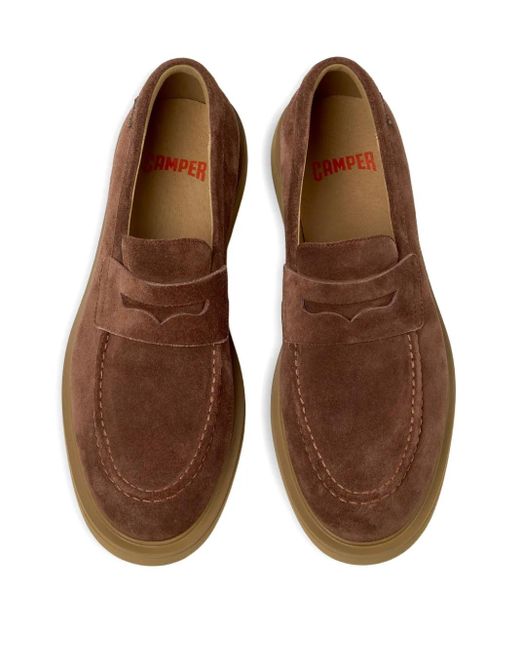 Camper Norman Penny-Loafer aus Wildleder in Brown für Herren