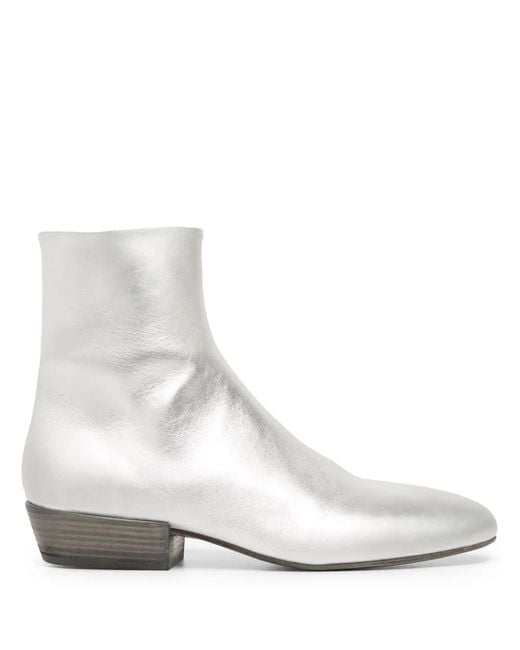 Marsèll White Granblocco Metaliic-Leather Ankle Boots for men